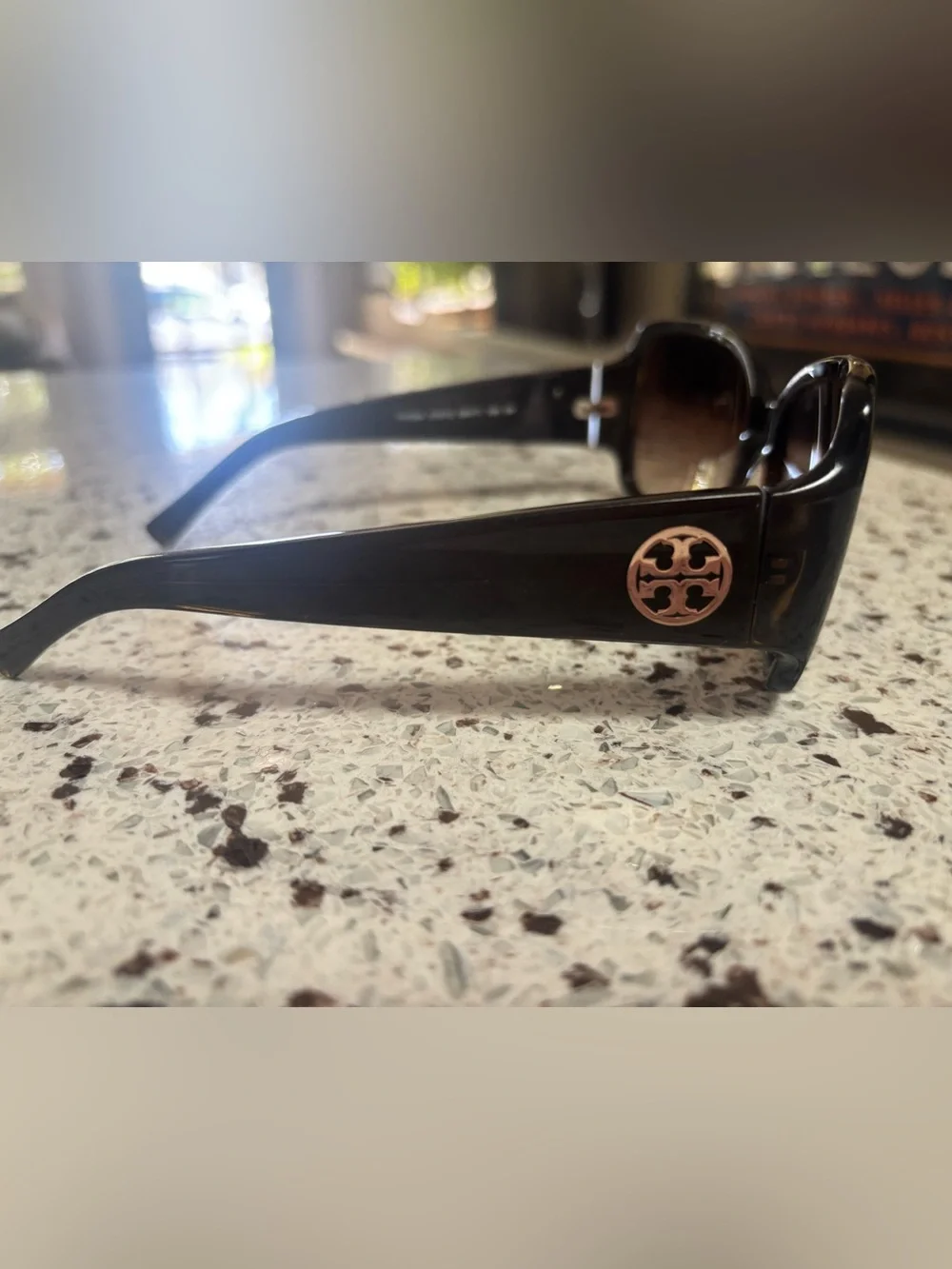 Tory Burch Black Sunglasses with Orange Logo Case
